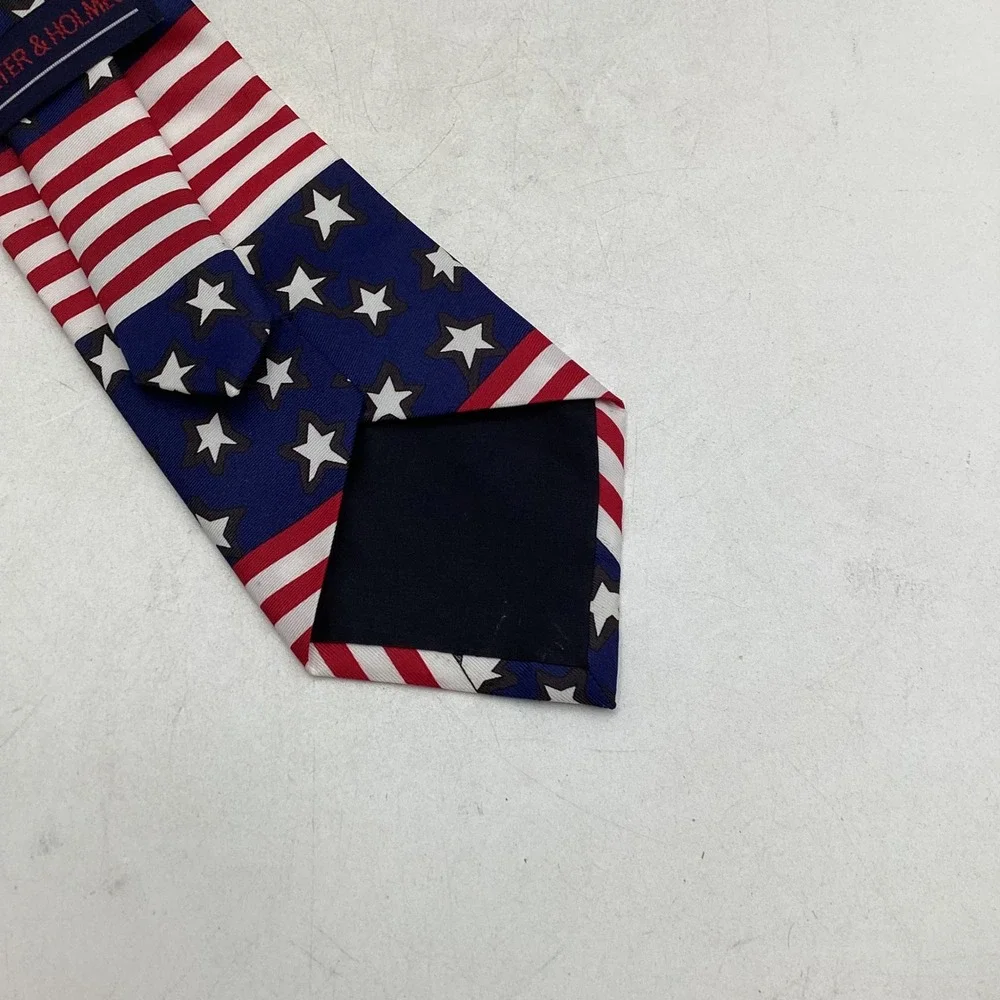 Carter & Holmes American Flag‎ Patriotic Stars and Stripes Red White Blue Tie